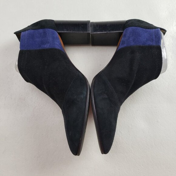 Aquatalia Vale Stretch Ankle Boot Womens 7.5 Black Suede Heeled Pull On Italy - Picture 7 of 15